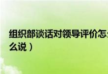 组织部谈话对领导评价怎么说呢（组织部谈话对领导评价怎么说）