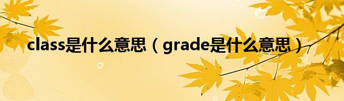 class是什么意思（grade是什么意思）