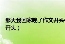 那天我回家晚了作文开头考试没考好（那天我回家晚了作文开头）