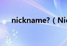 nickname?（NicKname是什么意思）