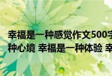 幸福是一种感觉作文500字（作文 幸福是一种感觉 幸福是一种心境 幸福是一种体验 幸福是）