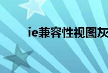 ie兼容性视图灰色（IE兼容性视图）