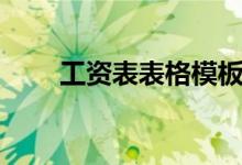 工资表表格模板（工资表表格范本）