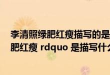 李清照绿肥红瘦描写的是什么季节的景色（请问  ldquo 绿肥红瘦 rdquo 是描写什么季节的）