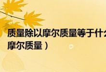 质量除以摩尔质量等于什么（物质的量等于摩尔质量 什么是摩尔质量）
