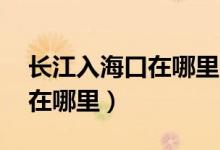 长江入海口在哪里 流入什么海（长江入海口在哪里）