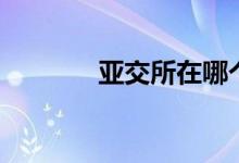 亚交所在哪个国家（亚交所）