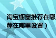 淘宝橱窗推荐在哪里设置2020（淘宝橱窗推荐在哪里设置）