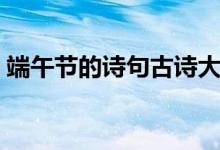 端午节的诗句古诗大全（端午节的诗句古诗）