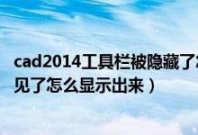 cad2014工具栏被隐藏了怎么设置回来（cad2014工具栏不见了怎么显示出来）