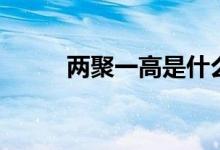 两聚一高是什么意思（两聚一高）
