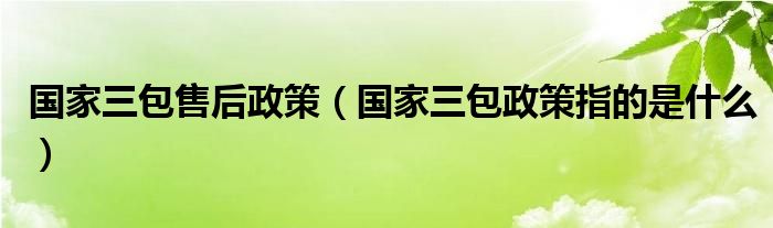 国家三包售后政策（国家三包政策指的是什么）