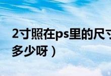 2寸照在ps里的尺寸（2寸照片尺寸在PS里是多少呀）
