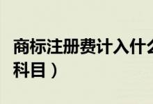 商标注册费计入什么科目（商标注册费入什么科目）