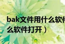 bak文件用什么软件打开（bak格式文件用什么软件打开）