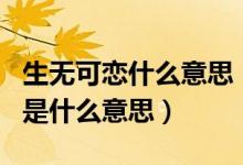 生无可恋什么意思(ldquo 生无可恋 rdquo 是什么意思)