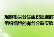 观察根尖分生组织细胞的有丝分裂实验视频（观察根尖分生组织细胞的有丝分裂实验）