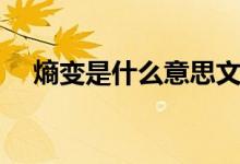 熵变是什么意思文学（熵变是什么意思）