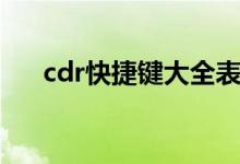 cdr快捷键大全表格（cdr快捷键大全）