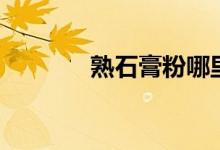 熟石膏粉哪里有卖（熟石膏）