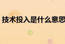 技术投入是什么意思(什么是技术投入比率)