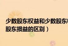 少数股东权益和少数股东收益的关系（少数股东权益和少数股东损益的区别）