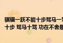 骐骥一跃不能十步驽马一驾功在不舍的意思（骐骥一跃 不能十步 驽马十驾 功在不舍是什么意思）