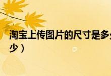淘宝上传图片的尺寸是多少合适（淘宝上传图片的尺寸是多少）