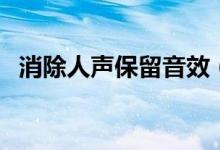 消除人声保留音效（消人声保留背景音乐）
