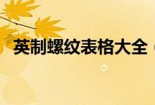 英制螺纹表格大全（英制螺纹规格对照表）