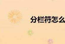 分栏符怎么添加（分栏符）