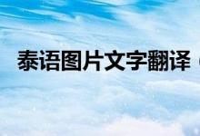 泰语图片文字翻译（泰文图片内文字翻译）