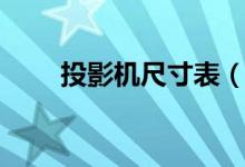 投影机尺寸表（投影机尺寸是多少）