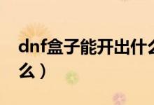 dnf盒子能开出什么东西（dnf盒子能开出什么）
