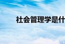 社会管理学是什么（管理学是什么）