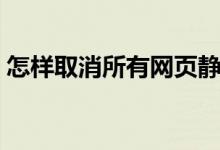 怎样取消所有网页静音（网页静音怎么取消）