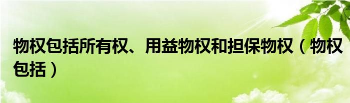 物权包括所有权、用益物权和担保物权（物权包括）