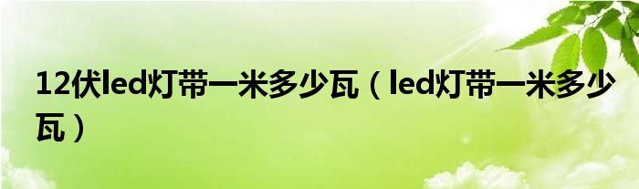 12伏led灯带一米多少瓦（led灯带一米多少瓦）