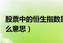 股票中的恒生指数是什么意思（恒生指数是什么意思）