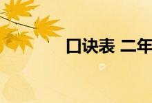 口诀表 二年级 乘法（口诀）