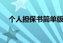 个人担保书简单版（个人担保书怎么写）