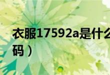 衣服17592a是什么尺码（175 92a是什么尺码）