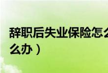 辞职后失业保险怎么办理（辞职后失业保险怎么办）