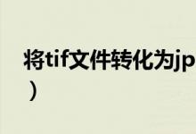 将tif文件转化为jpg（tif文件怎么转换成jpg）