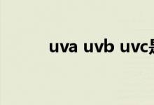 uva uvb uvc是什么意思（uva）