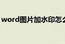 word图片加水印怎么弄（word图片加水印）