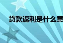 贷款返利是什么意思（返利是什么意思）