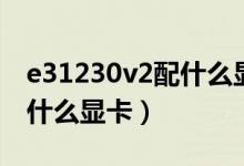 e31230v2配什么显卡不浪费（e31230v2配什么显卡）