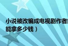 小说被改编成电视剧作者能得多少钱（小说改编电视剧作者能拿多少钱）