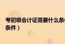 考初级会计证需要什么条件年龄吗（考初级会计证需要什么条件）
